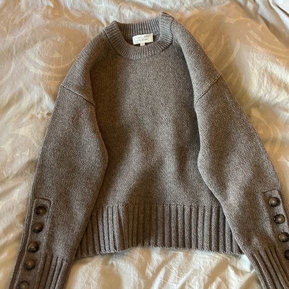 Sezane Taupe Sweater with Button Details NWOT - Picture 7 of 11